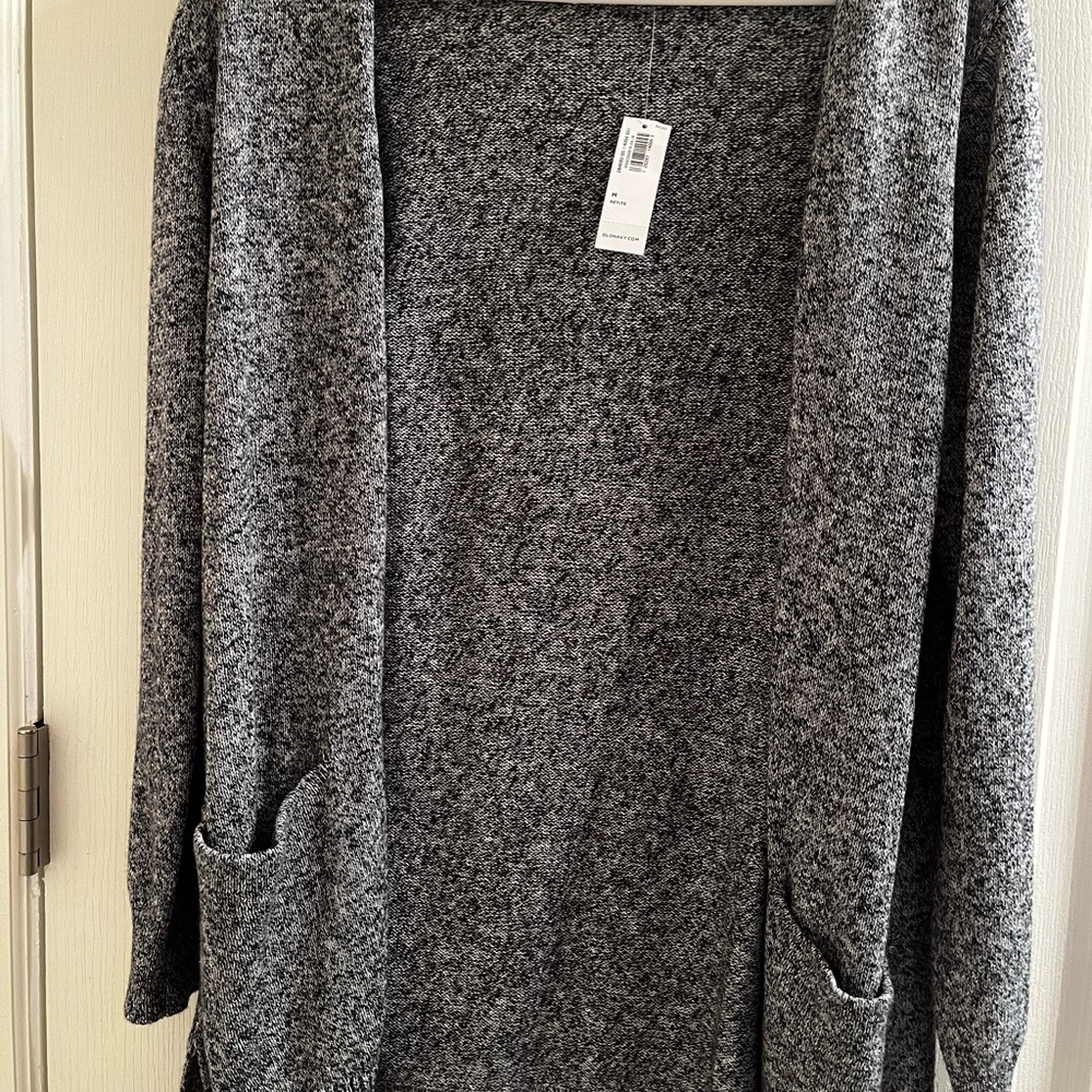 Old Navy Gray Open-Front Knit Cardigan